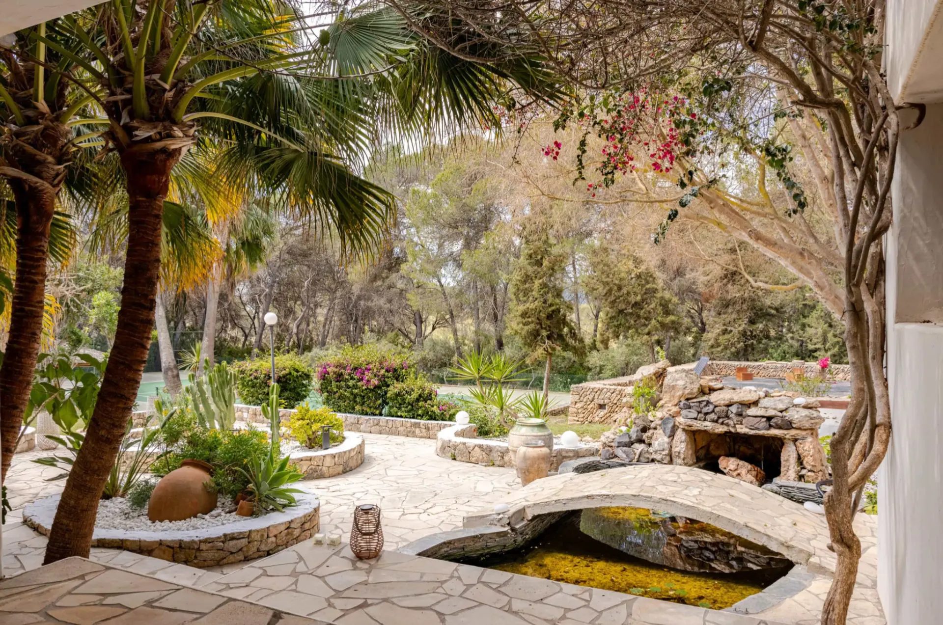 Garden courtyard with pond
