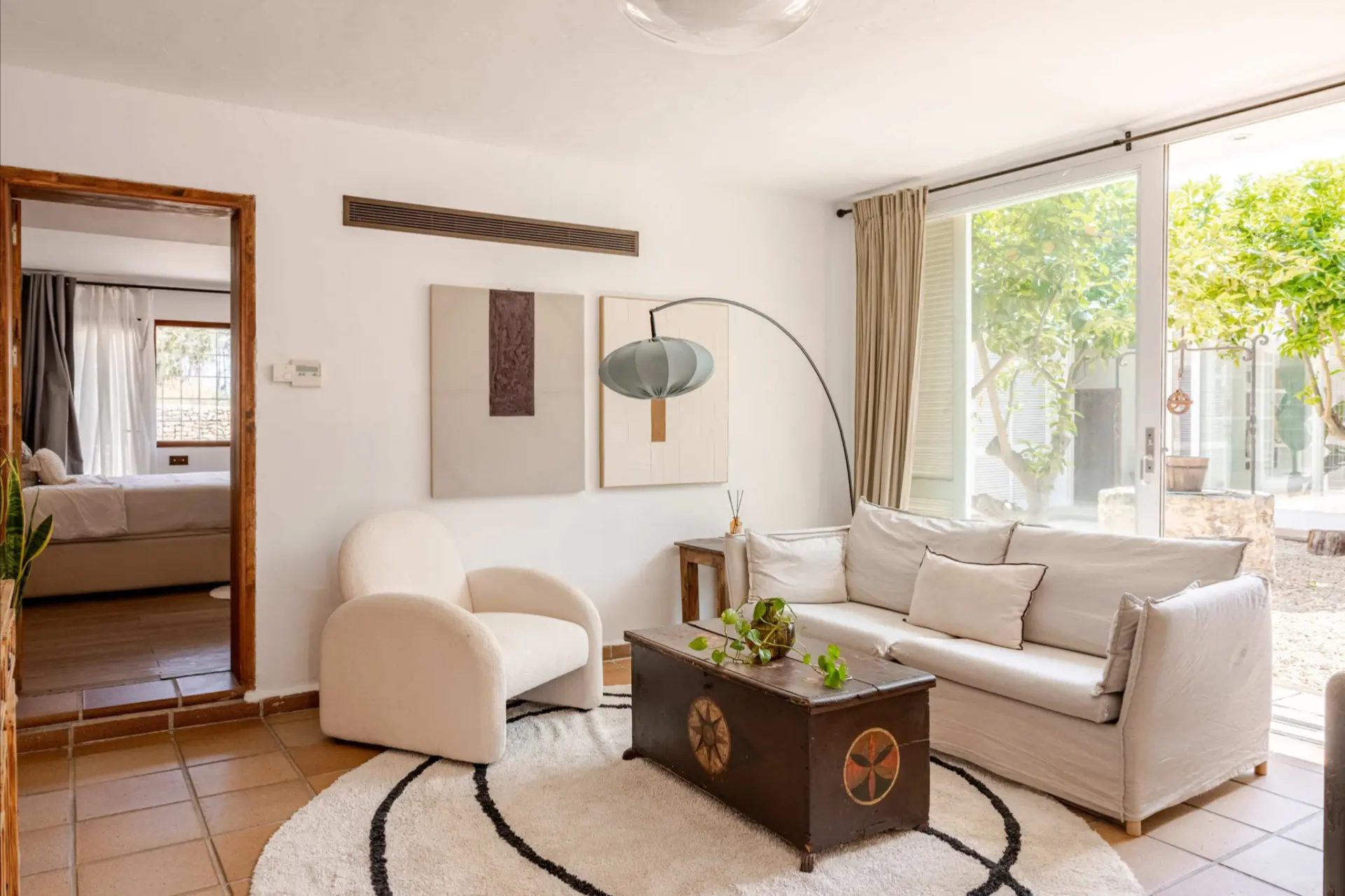 Sitting room opening to the garden