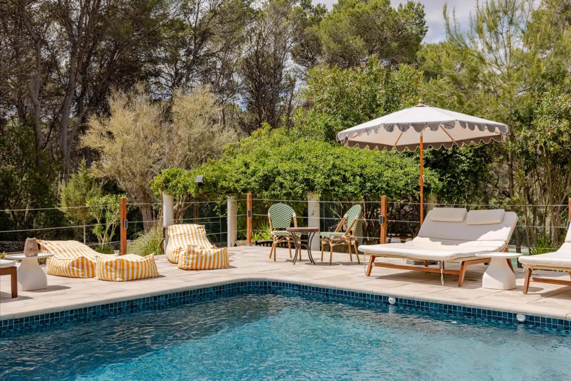 Poolside pergola